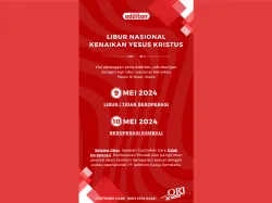 Pengumuman libur operasional 9 Mei 2024